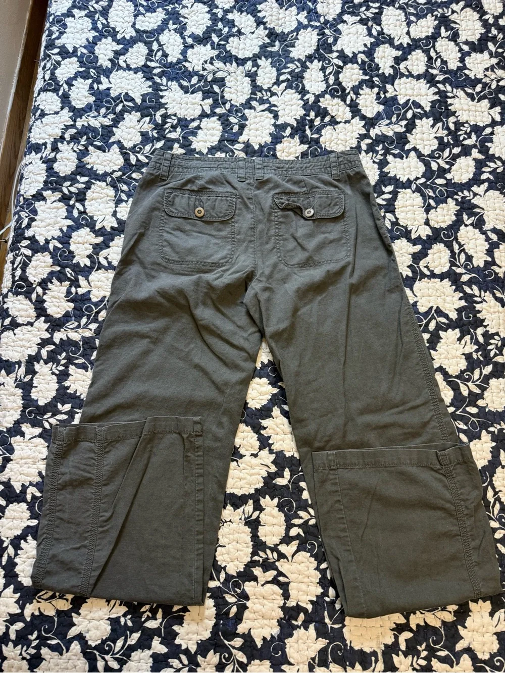 Norma Kamali Gray cotton/linen wide leg pants